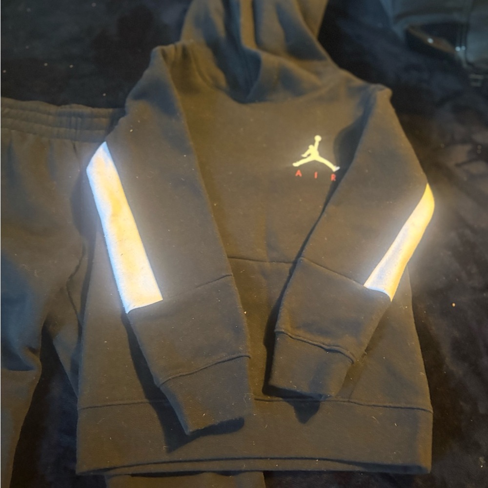 Jordan Kids Black Hoodie with White Accents